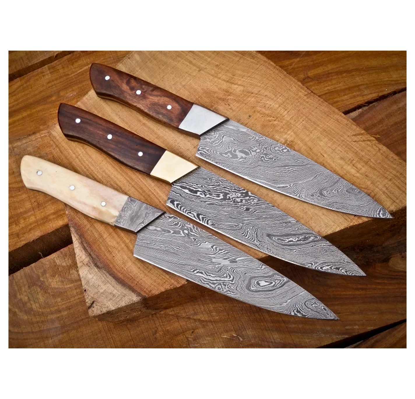 Blaydz Best Quality Custom Damascus Chef Knife Hand Forged Kitchen Knife With Italian Leather Sheath