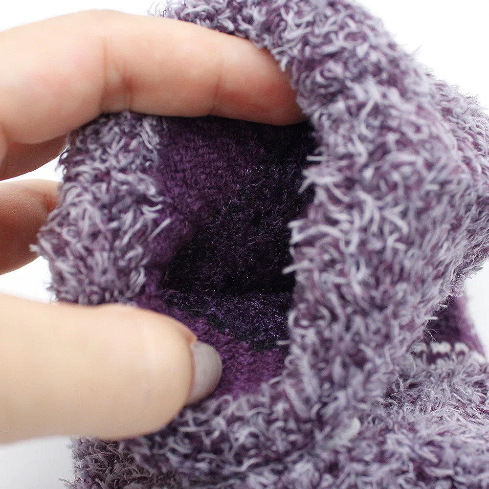 Heart Pattern Knitted Jacquard Winter Warm Double Layer Gloves