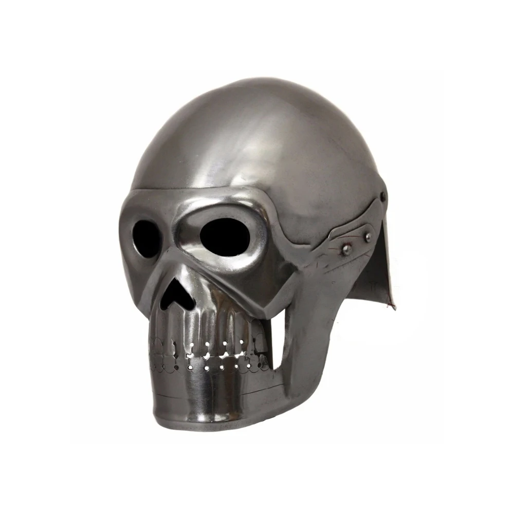 Best Quality Medieval Skeleton Armour Helmet Custom Printed Iron and Steel Model Antique Style Technique Printing