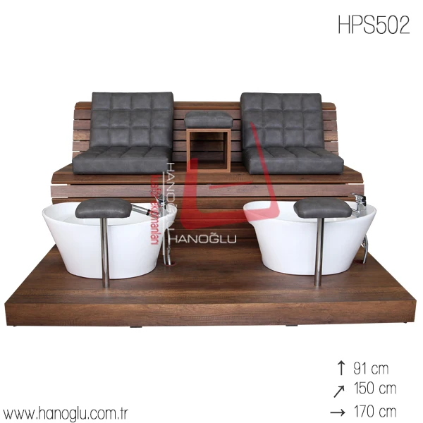 Wholesale Cheap Spa Chair Manicure Pedicure Chair Pair Set for Salon High Quality Salon Furniture Ceramic Basin Customized Color