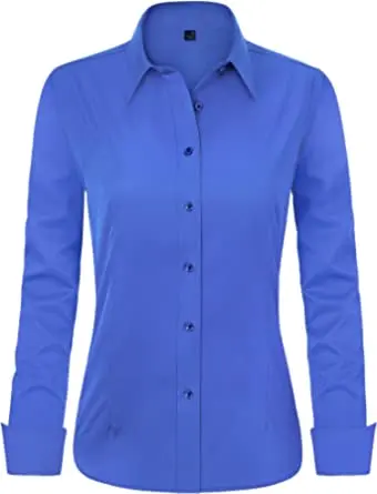 WOMEN & GIRLS Shirt LONG SLEEVES  BUTTON & COLLAR Woven Cotton 100% Vietnam Manufacturer  Cheap PRICE