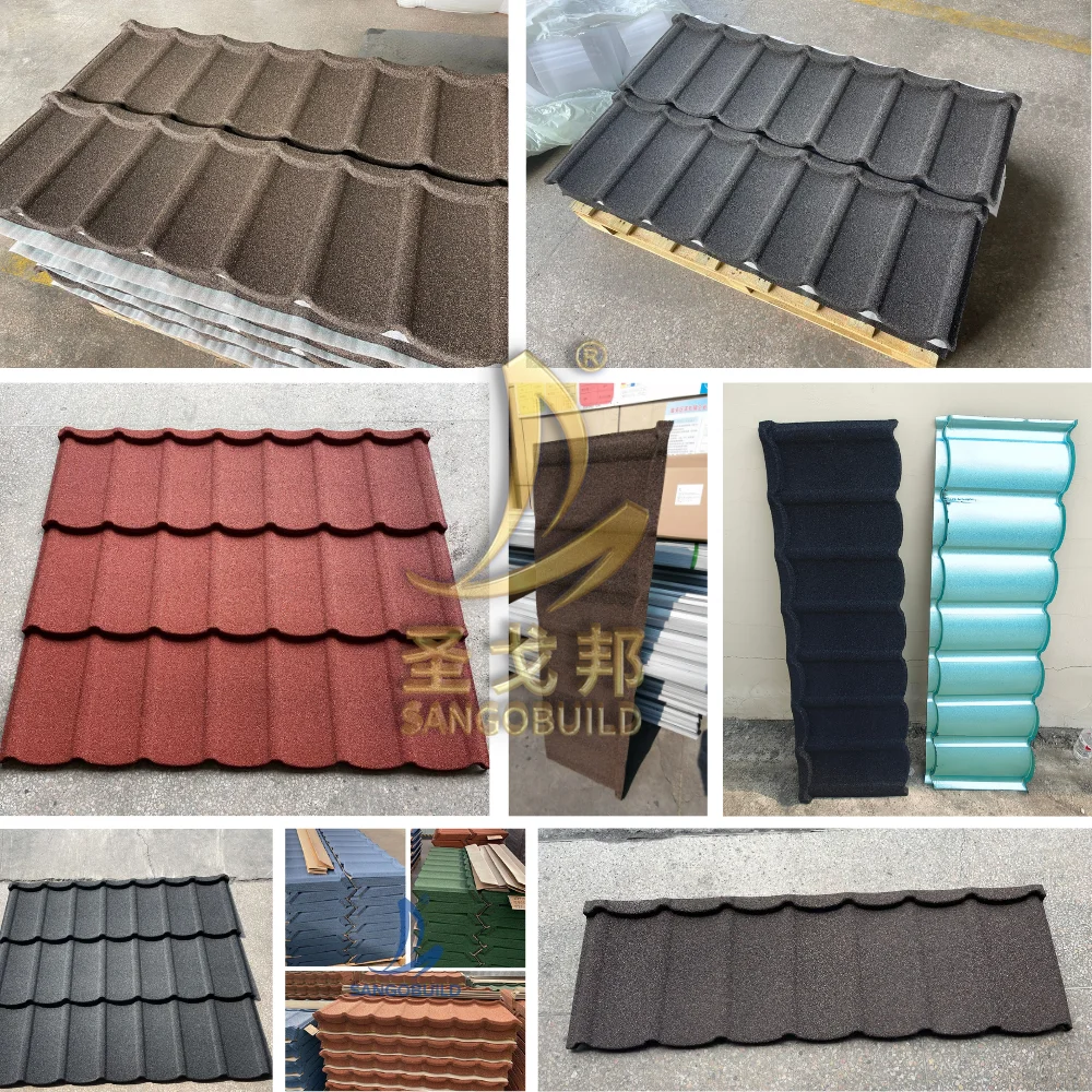 Color Tudor Tile Sand Coated Steel Roofing Sheets Classic Metal Roofing Shingles Corrugated Plate