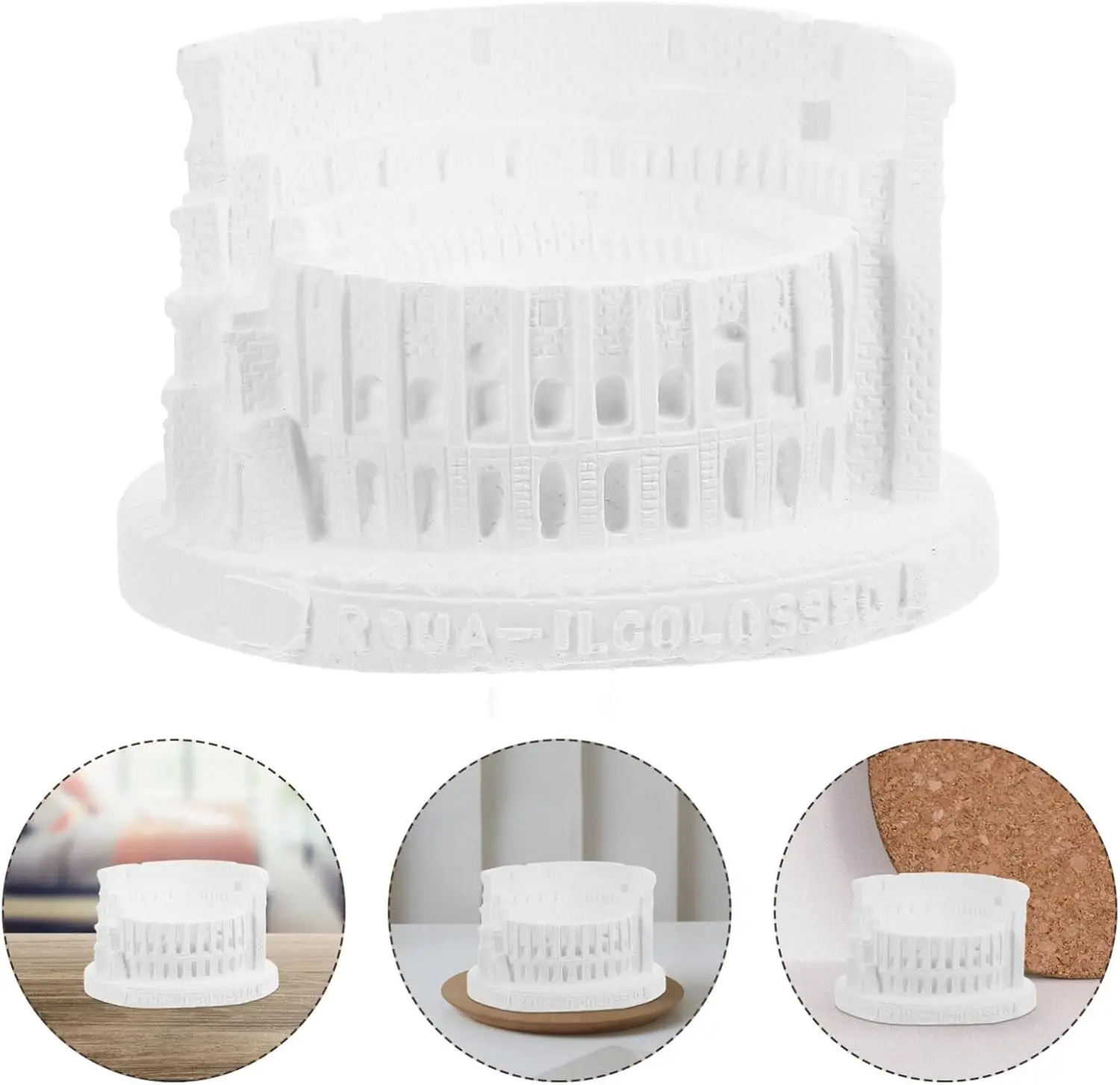 Modern Plaster Sculpture Relief Colosseum Building Incense Burner Home Decoration Creative Living Room Aromatherapy Figurines