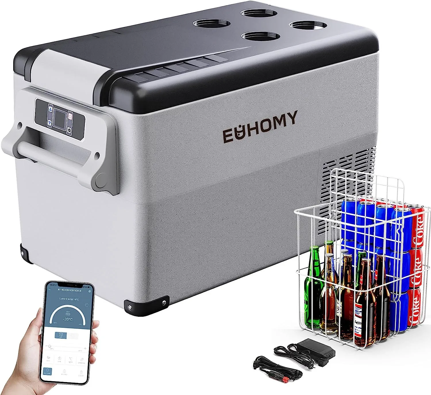 EUHOMY 12 Volt Refrigerator, 35Liter(38qt) Car Refrigerator, RV Refrigerator with 12/24V DC and 110-240V AC