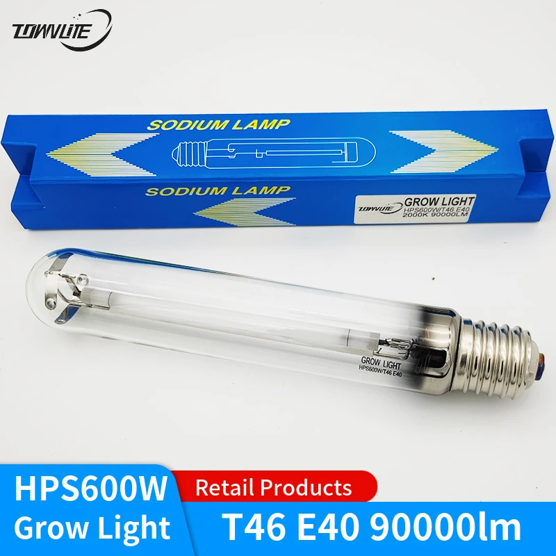 Long life high light flux promotes plant growth light HPS600W T46 E40 90000LM plant sodium lamp