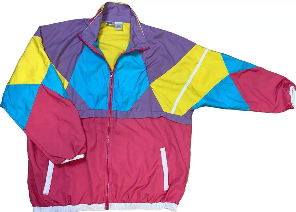 Neon Green Windbreaker Super Color Block Mix Color Scheme Lightweight Breathable Quick Dry Mesh Lining