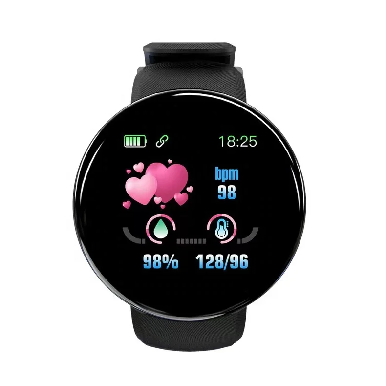 2023 D18 Reloj Smart Watch Men Women With Blood Pressure Heart Rate Monitor Smartwatch Sport Tracker Pedometer