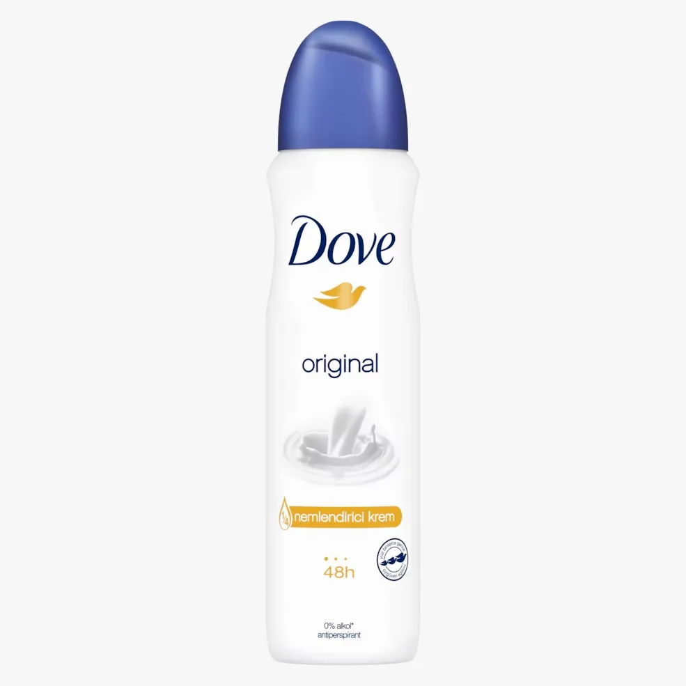 DoveOriginal Body Spray 150ml Pack of 3 Natural Ingredients Anti-Perspirant Deodorant with Rose Coconut Milk Scents