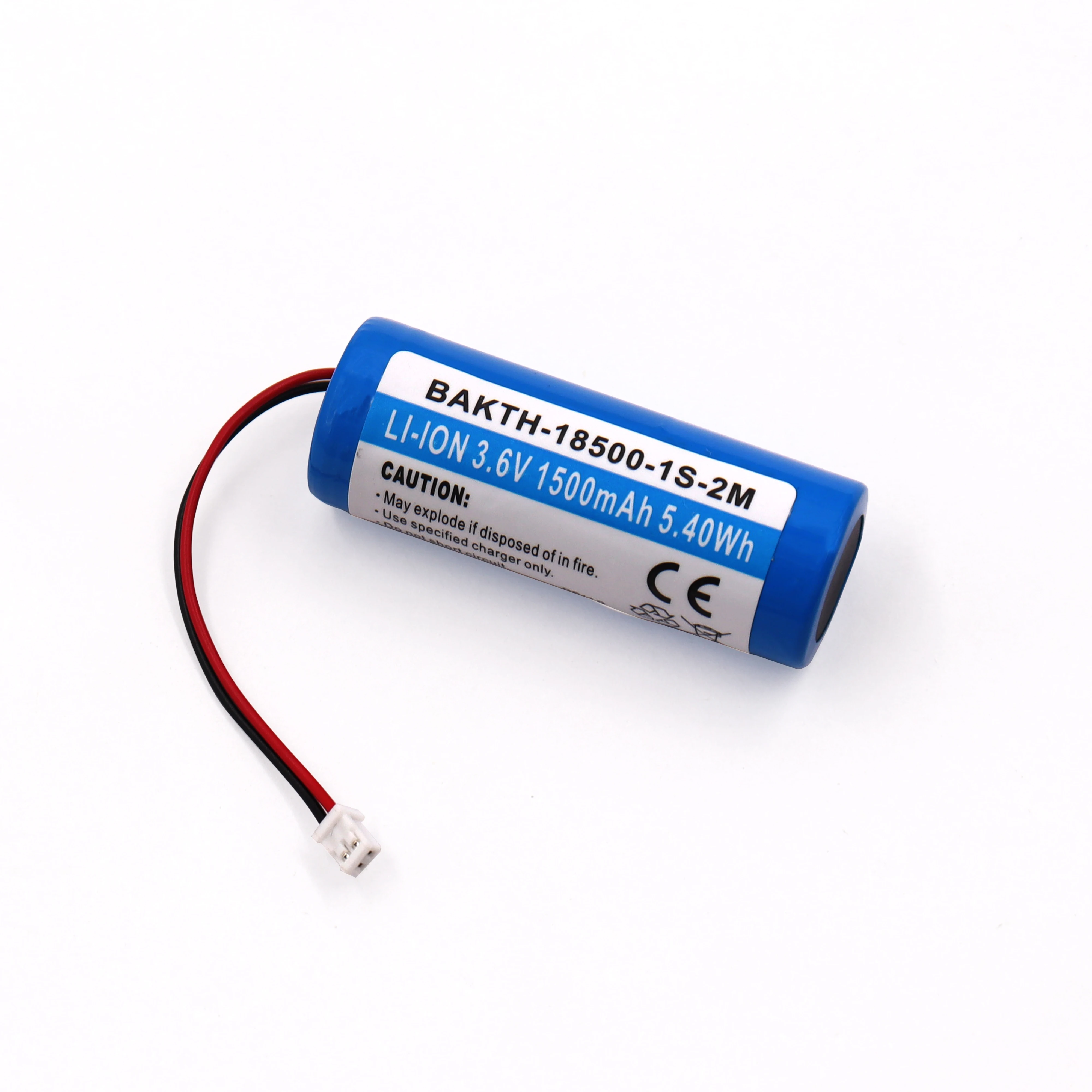 Factory price high capacity BAKTH-18500-1S-2M 3.6V 1500mAh Lithium ion Rechargeable Battery Pack