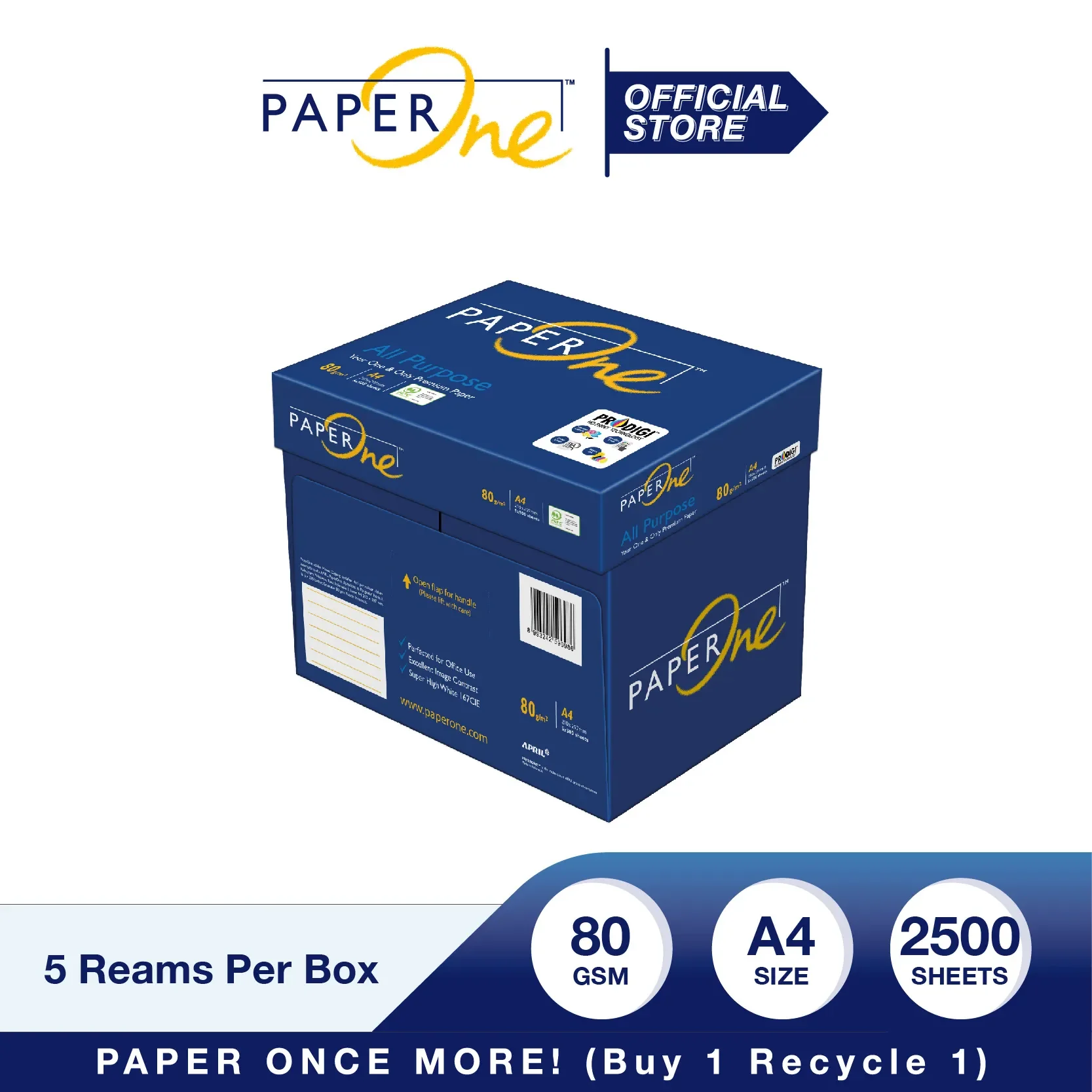 Paper One 80 GSM 70 Gram A4 Copy Paper 75gsm Double A4 Copy Paper