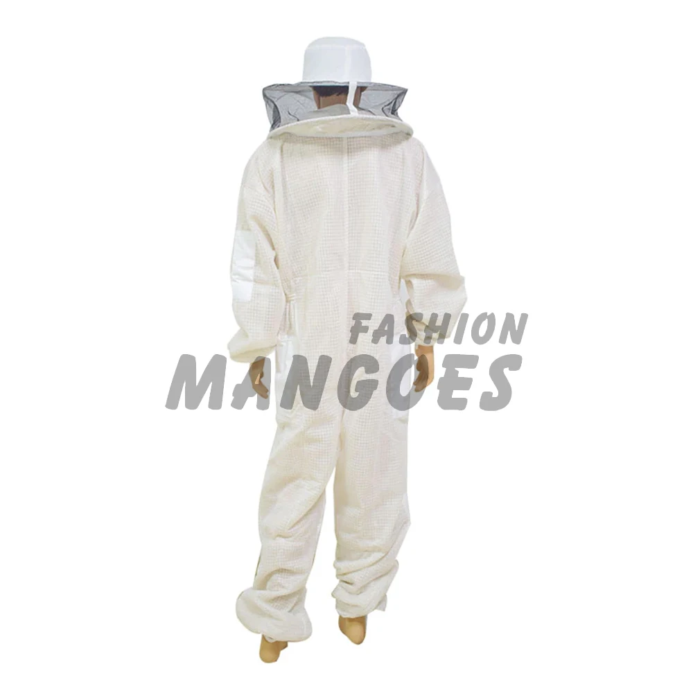 3-Layers Ultra Breathable Ventilated Beekeeping Suit with Round Veil Professional Anti Bee Protective Suit