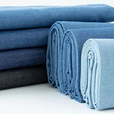 Wholesale warehouse stock woven rolls of  spandex jeans cotton denim fabrics black and blue