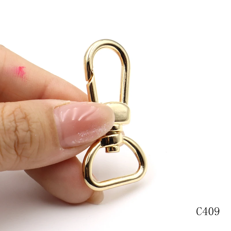Gold Plated Bag Clasp Hardware Handbag Metal Clips16mm Swivel D Ring Snap Hook Buckle