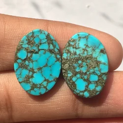 Turquoise Matched Pair Arizona Gemstone Loose Cabochon Sleeping Beauty Jewelry Turquoise Earring