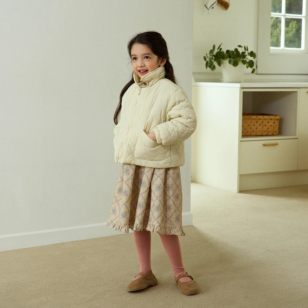 DE MARVI Kids Toddler Floral frill Casual A-line Dress Girls Clothing Wholesale Korean Manufacturer MADE IN KOREA