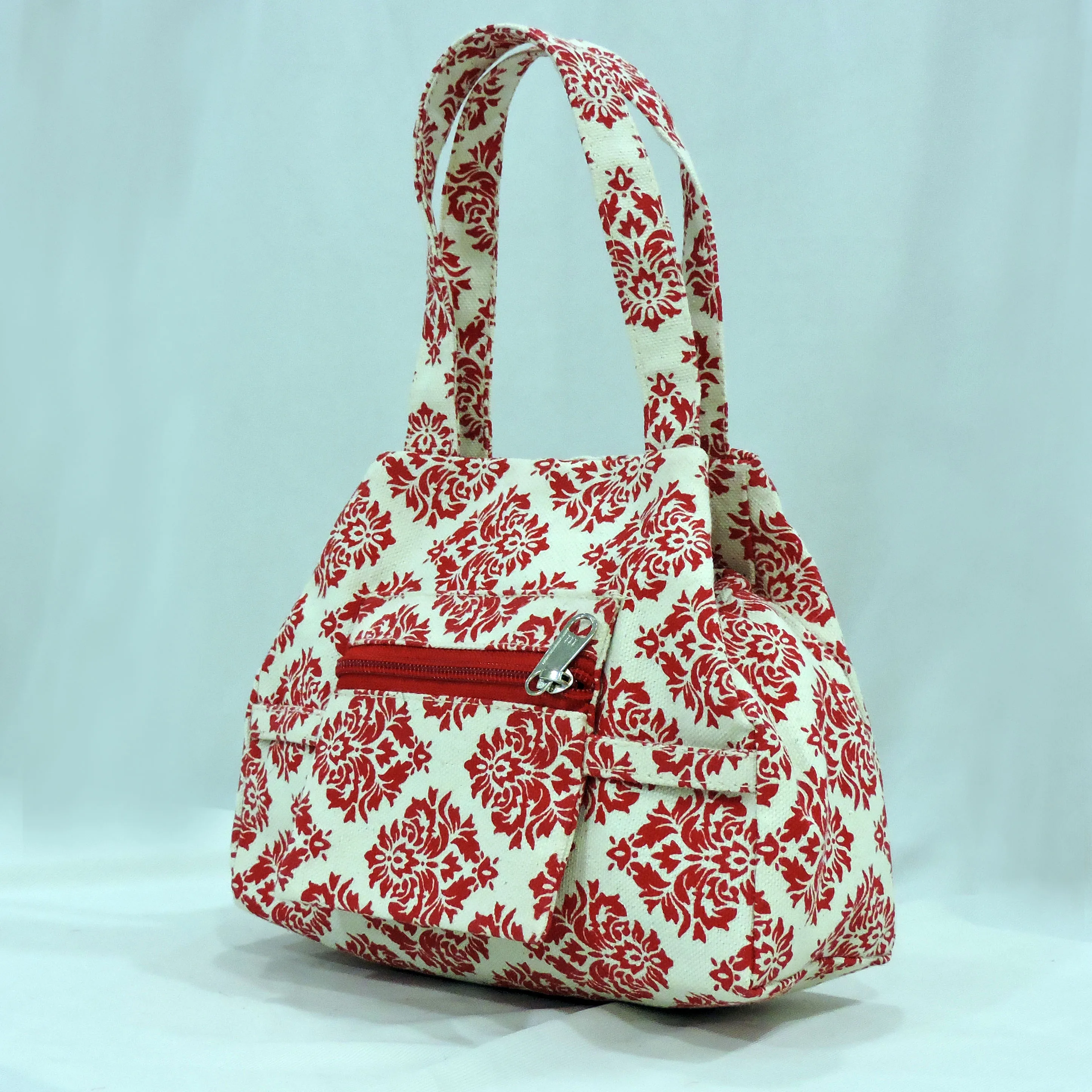 Canvas bag will all over nice fashionable Printing novation bag cheap price high quality product with front zipper pocket