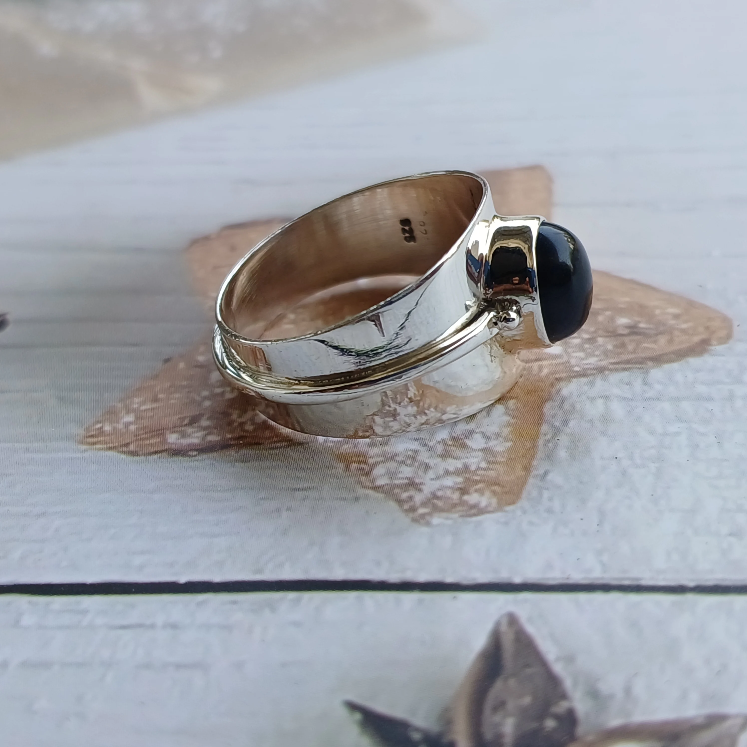 Bulk Wholesale Natural Black Onyx Gemstone 925 Sterling Silver Handmade Ring Fine Rings