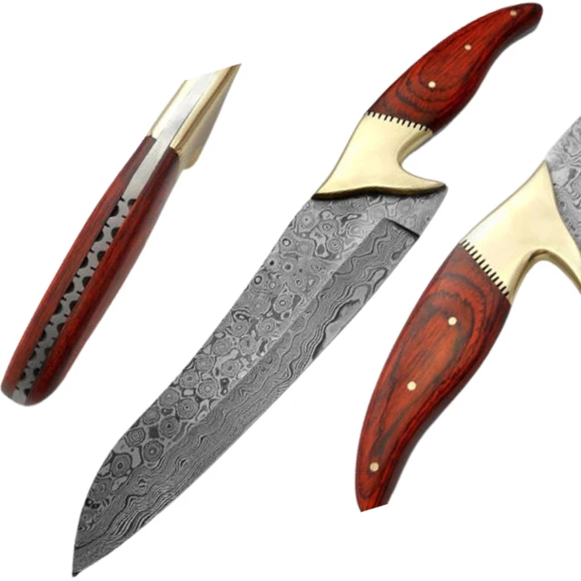 Professional   Custom Handmade Damascus Steel High Quality  Chef Kitchen Knife With Proctored Cover