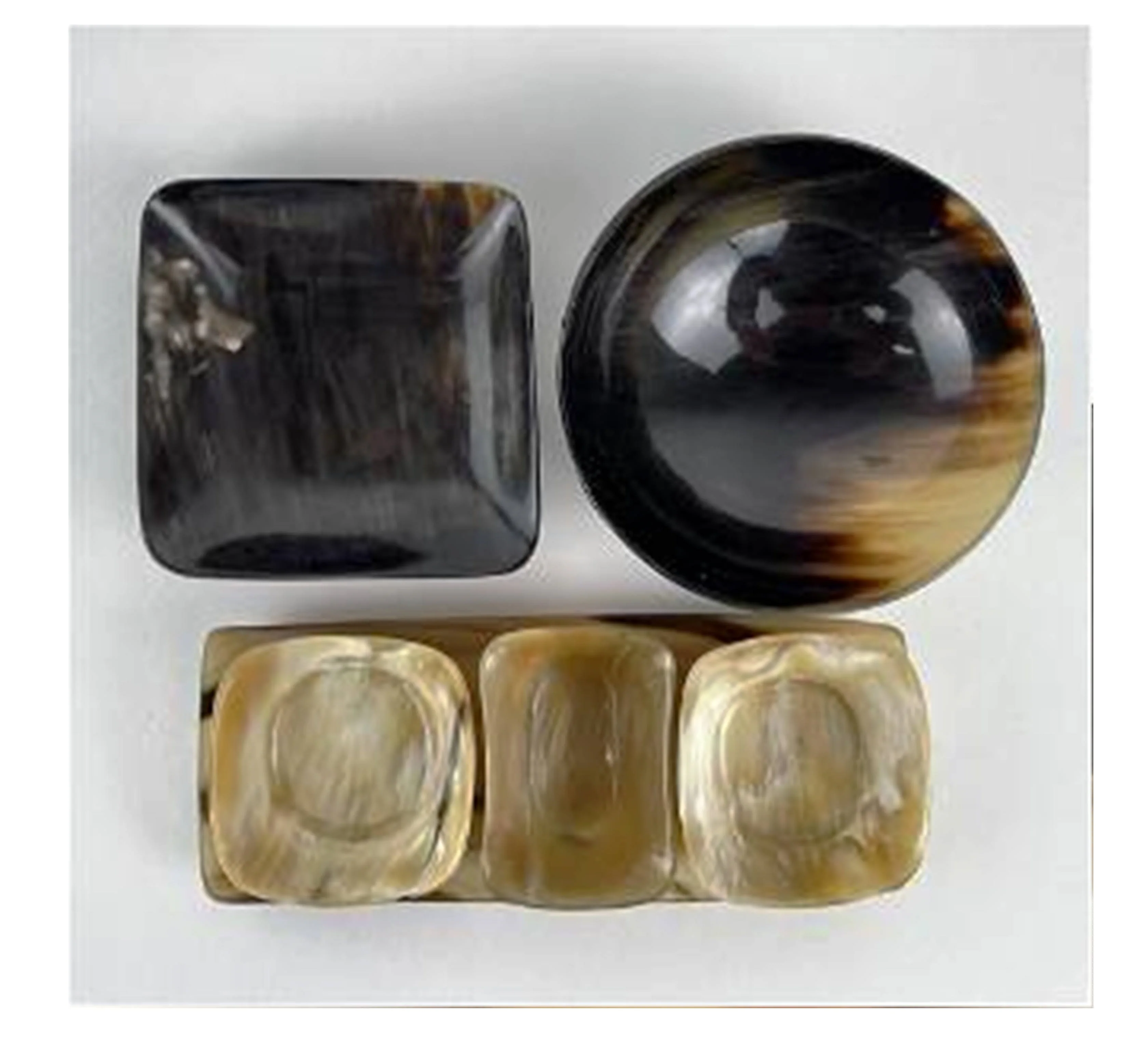 Black & Ivory 3 Water Buffalo Horn Thai  Buy Buffalo Horn Round Bowl step up your style with unique Design Made In India