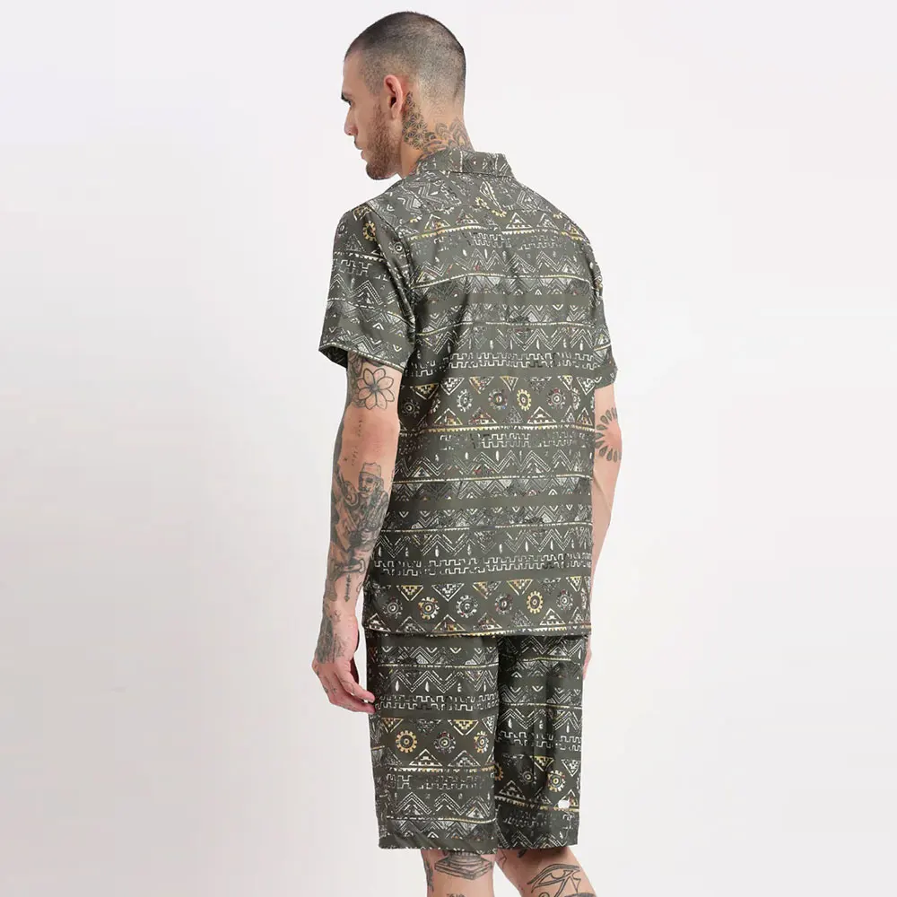 2025 Wholesale Rate Pakistan Manufacturer Men Printed T-Shirt Shorts Set Trendy Look  Men Summer Shorts Set