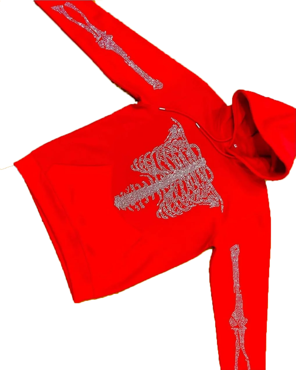 Custom Bling Sparkle Crystal Rhine Stone Hoodies Logo Top Women Skull Full Zip Up Rhinestone Skeleton Hoodie