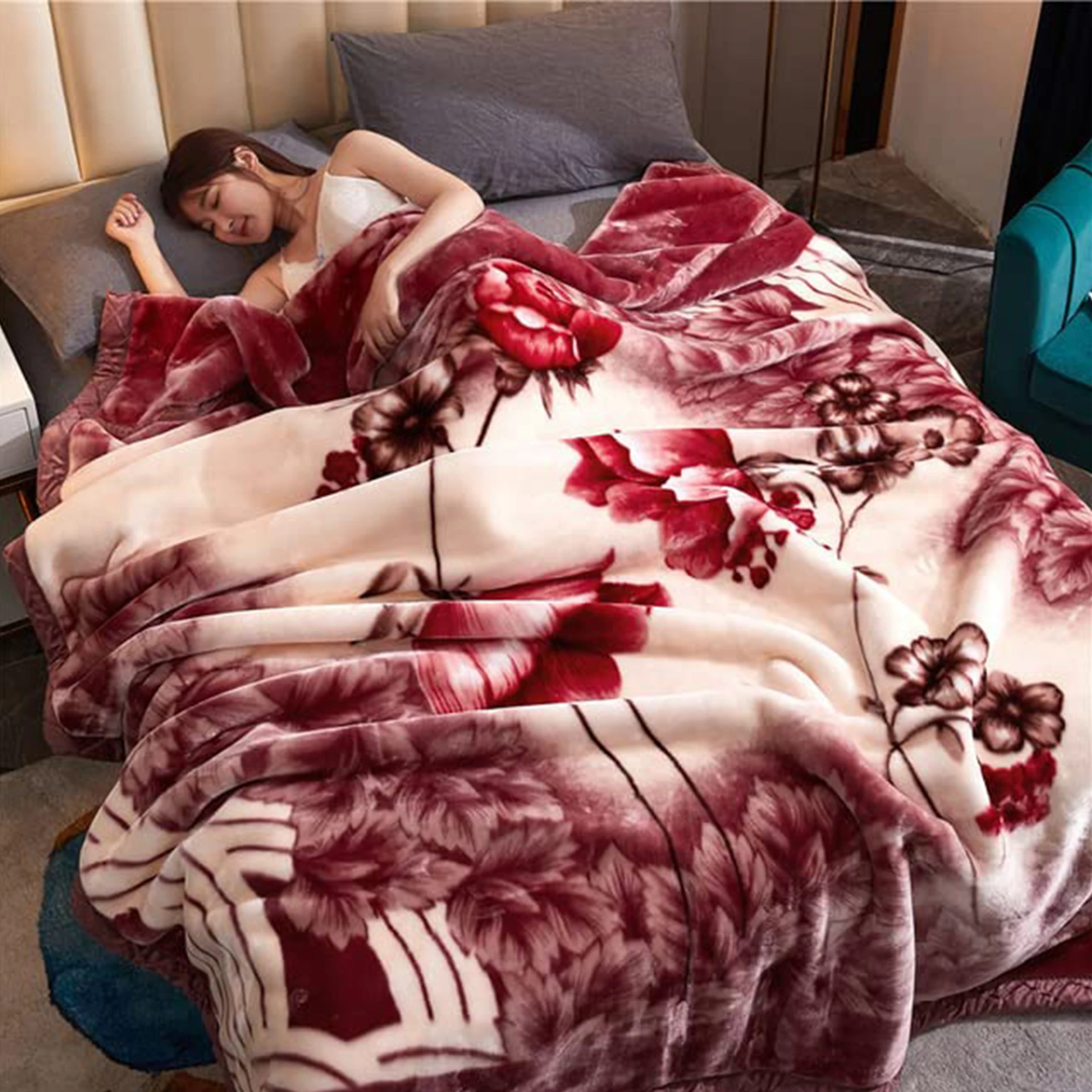 Thick Winter Fleece flannel blanket Super Soft Flannel Queen Korean Mink Blankets Heavy Flannel Fleece Throw Blanket