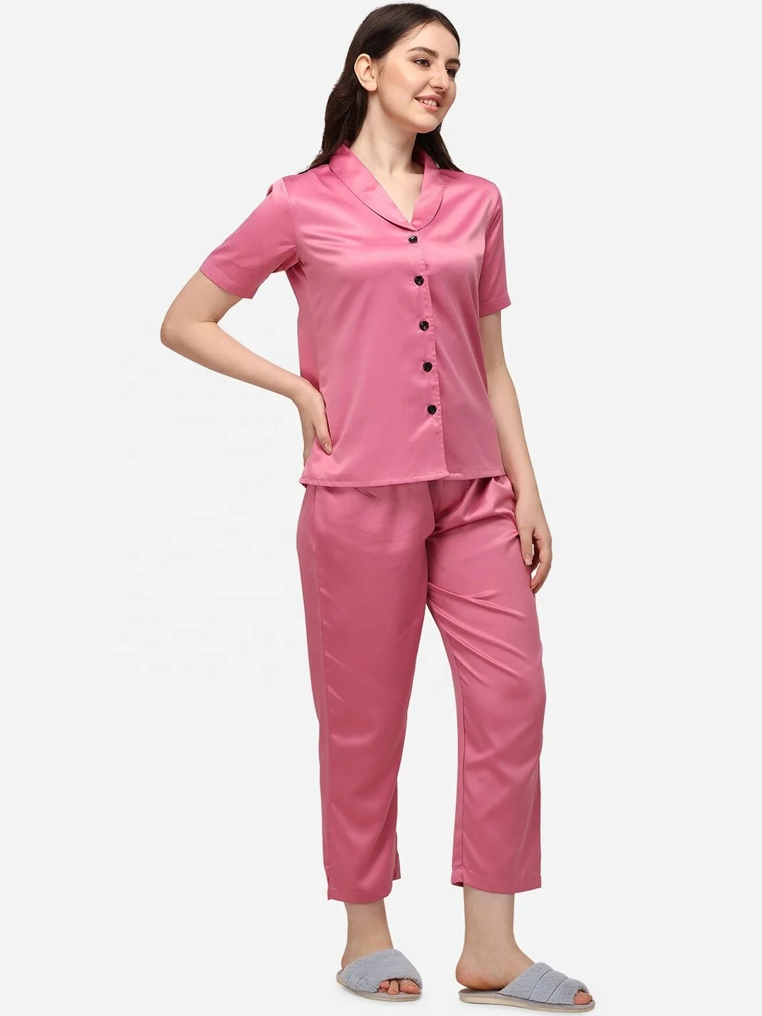 Hot summer 2022 short sleeve shorts for home wear leisurepajamas jumbo pajama silk women pajamas for women set silk pajamas