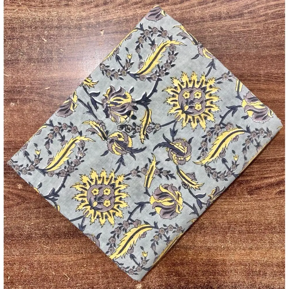 Standard Quality Block Print Cotton Fabric for Bedsheet Making Available at Wholesale Price from India