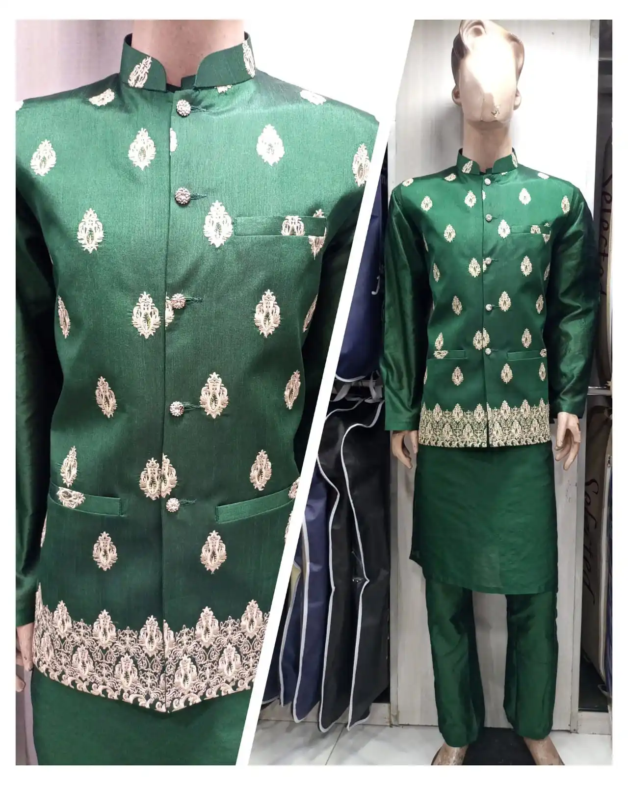 Modern Fashion Designer Pakistani Indian Mens Kurta Pajama Khoosa Kullah Groom Sets Available Ready To Wear On Wholesale Price