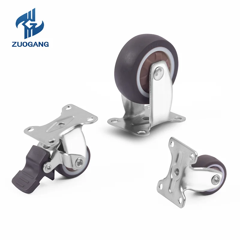 Zuogang wholesale furniture chair universal caster roller furniture nylon/PVC caster heavy duty caster
