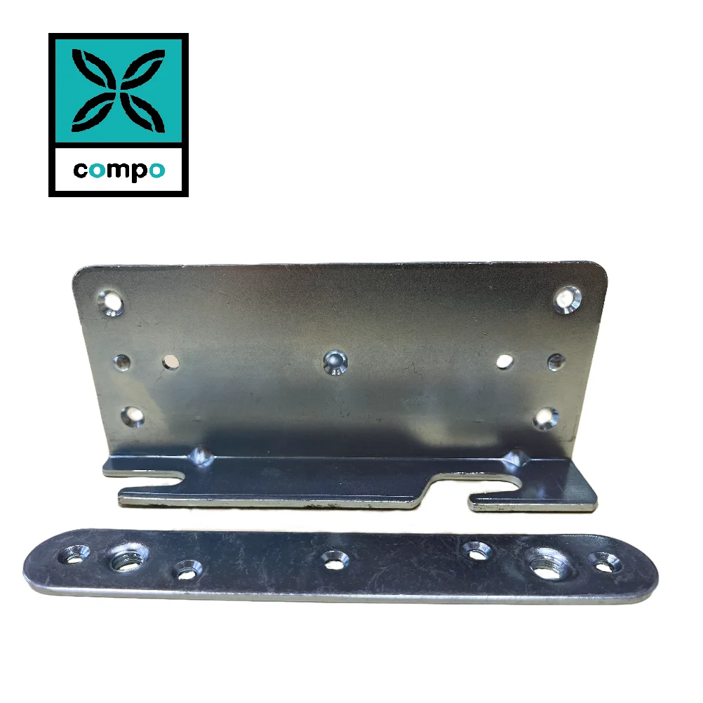 Malaysia Manufacturer Furniture Hardware Accessories Metal Corner Bed Bracket Flat & Hook Set
