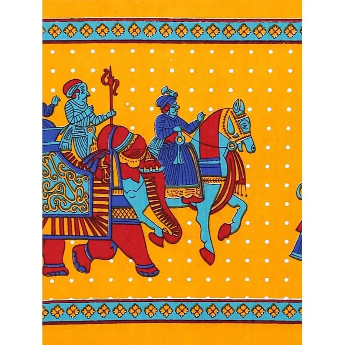 Rajasthani Jaipuri Traditional Sanganeri Print 144 TC Cotton Double Size Bedsheet with 2 Pillow Covers