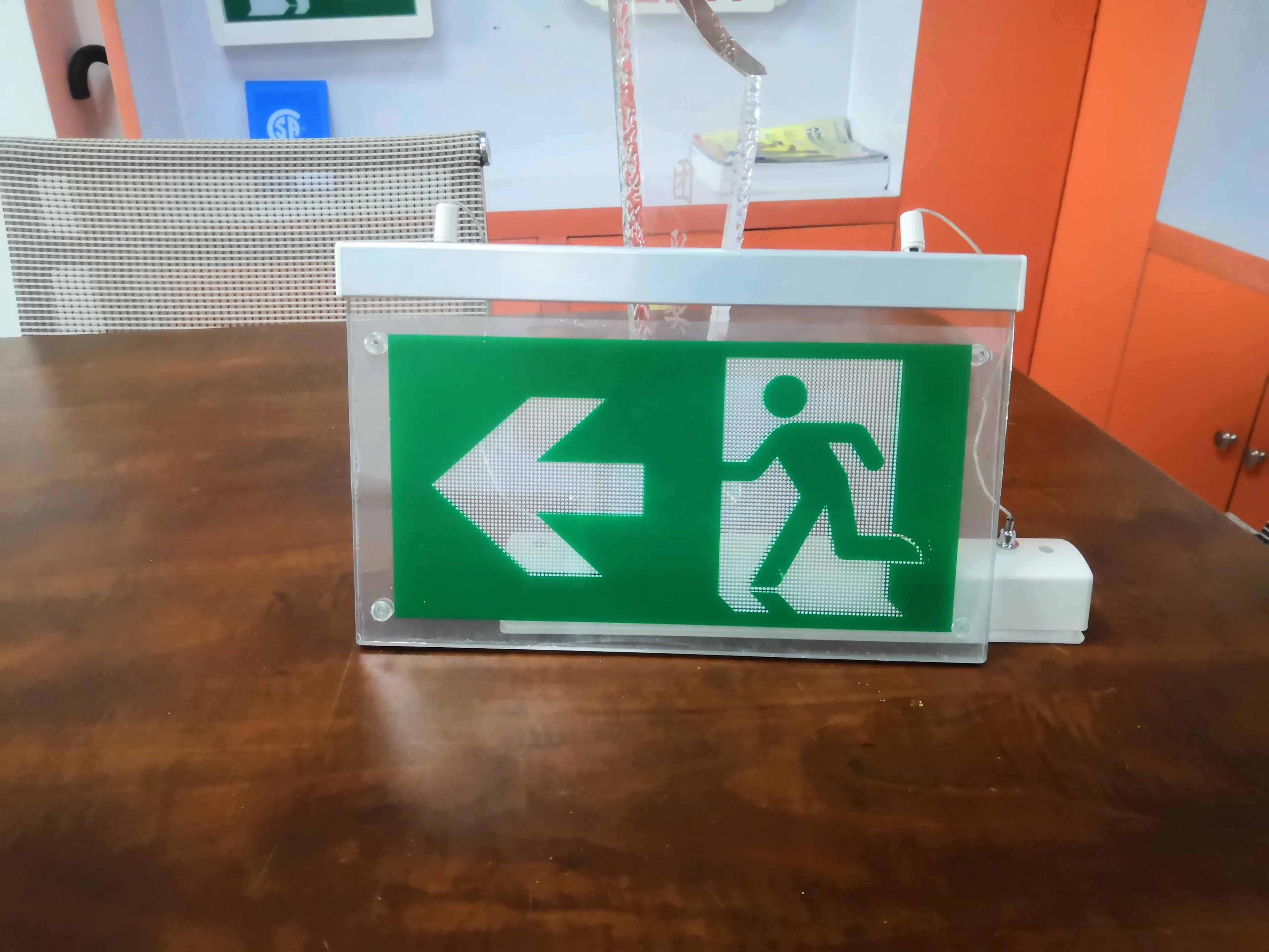 Double Side Escape Indicator Led Emergency Exit Sign Ceiling Or Hanging Installation Emergency Exit Sign With Cheap Price