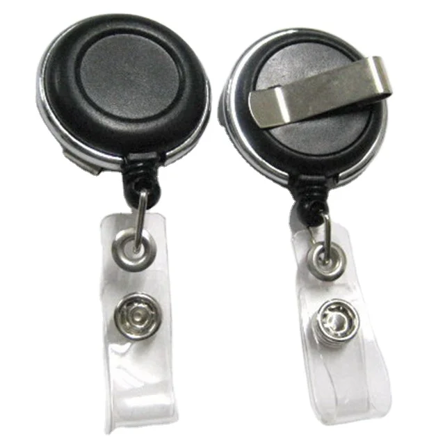 Id badge holder with retractable