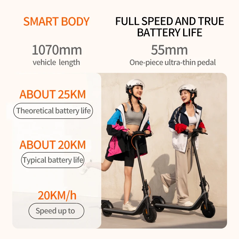 2023 New Launch Original Segway Ninebot E2 Electric Scooter 20Km/h 250W with App for Teens Adults