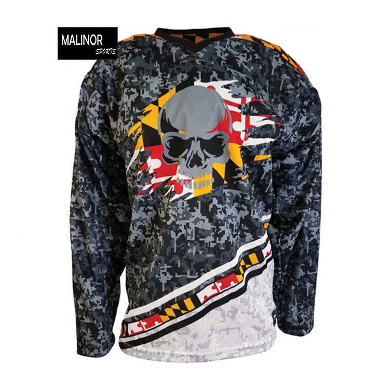 Personalized Custom Design Your Own Sublimation Ice Hockey T Shirt Cheap 100 Polyester Embroidery Unisex OEM Customized Customs