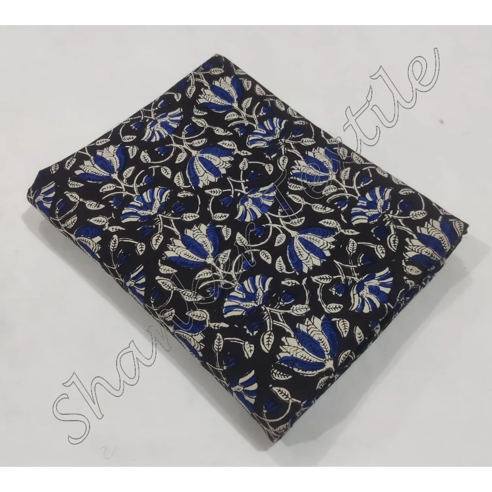 Clothing Fabric Hand Block Printed Designer Jaipuri Sanganeri Kalamkari Dabu Natural Cotton 100% Running Fabric Wholesaler Cloth