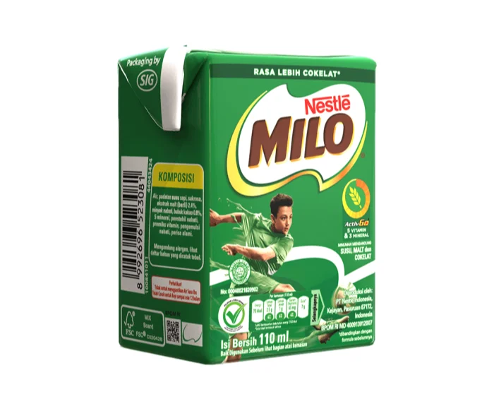 Оптовая продажа молочных продуктов Milo Active Go Uht 110 мл шоколад и солод индонезийские продукты. Фаворит