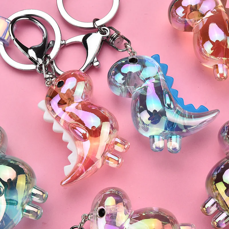 New Acrylic Dinosaur Doll Keychain Cute Animal Charm Key Chains Creative Car Bag Pendant Keyring