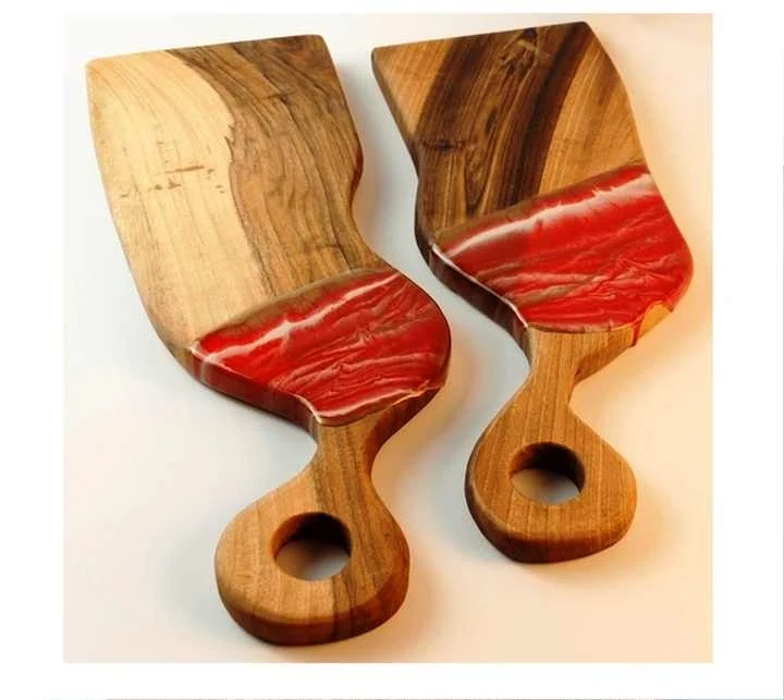 Handcrafted Resin Epoxy & Wood  Chopping Boards Perfect for Kitchen Decor Chess Chopping Blocks for Hotel Home Hotel Restaurant