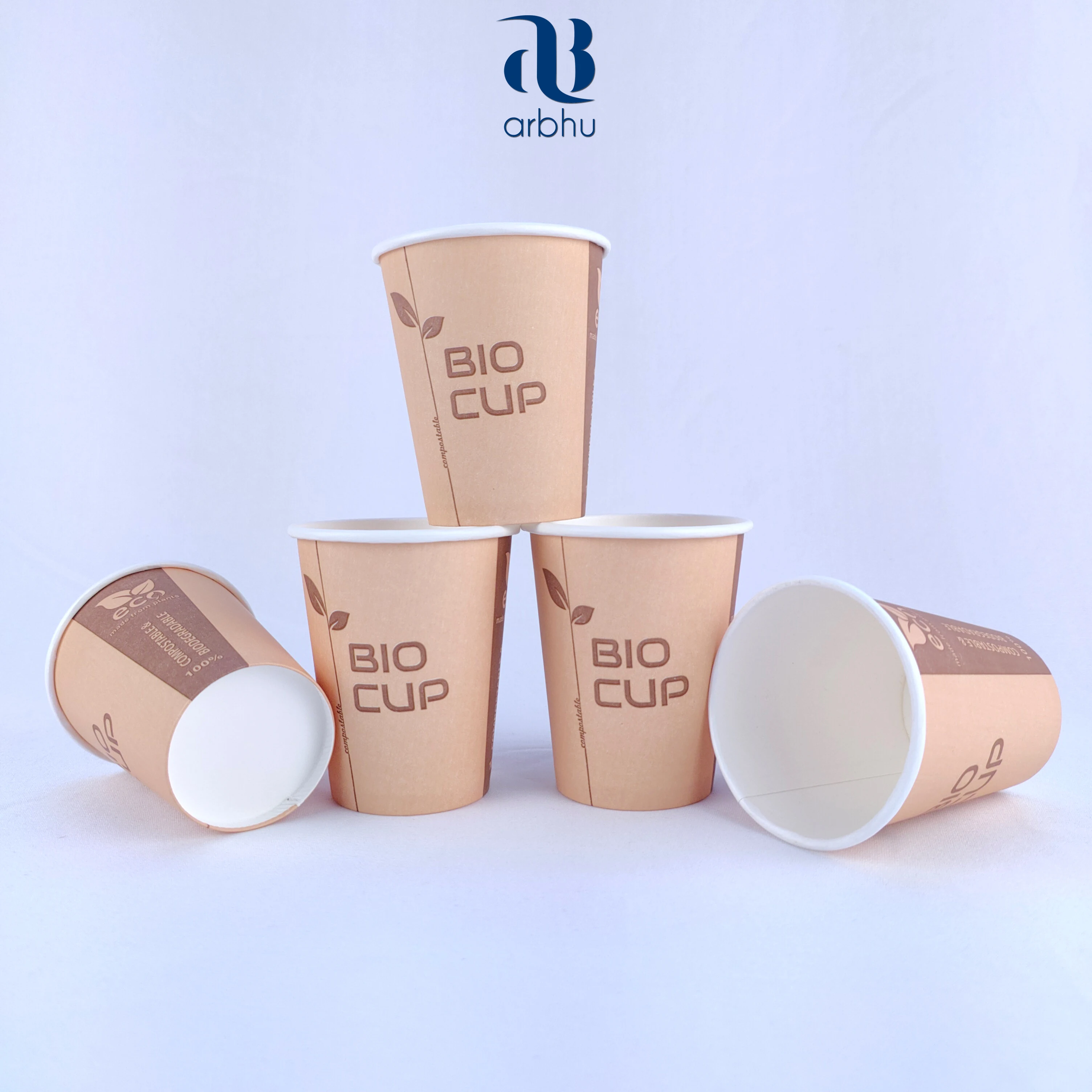 100% Biodegradable 8 Oz Coffee Paper Cups | Single wall Hot Drink Disposable cups for Food truck