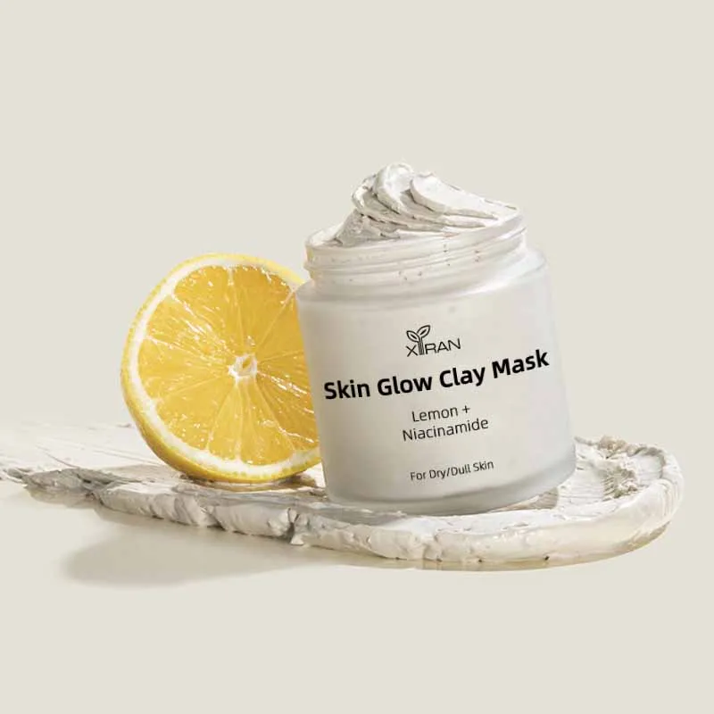 Custom Logo Lemon & 1% Niacinamide Skin Glow Wash Off Pack Clay Mask Skin Brightening Clay Facial Mask Private Label