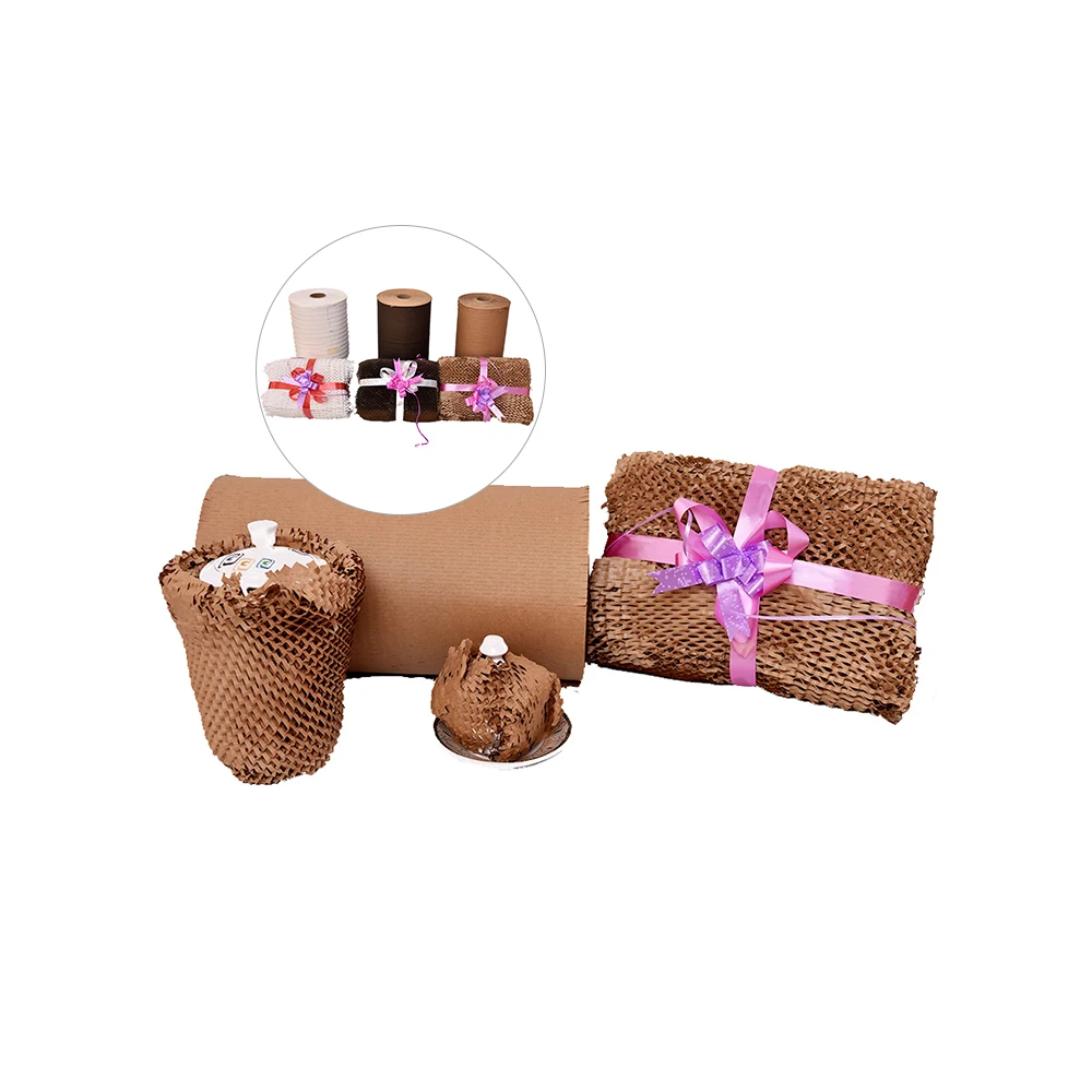 New Honeycomb Wrap Paper Eco-Friendly Kraft Perforated Packing Roll Biodegradable Fully Recyclable For Multipurpose Use