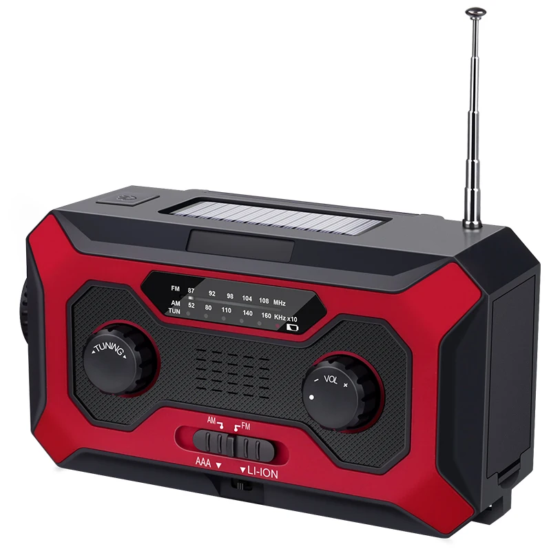 Мини солнечная панель Ручной радиоприемник SOS сигнализация FM AM погода перезаряжаемая