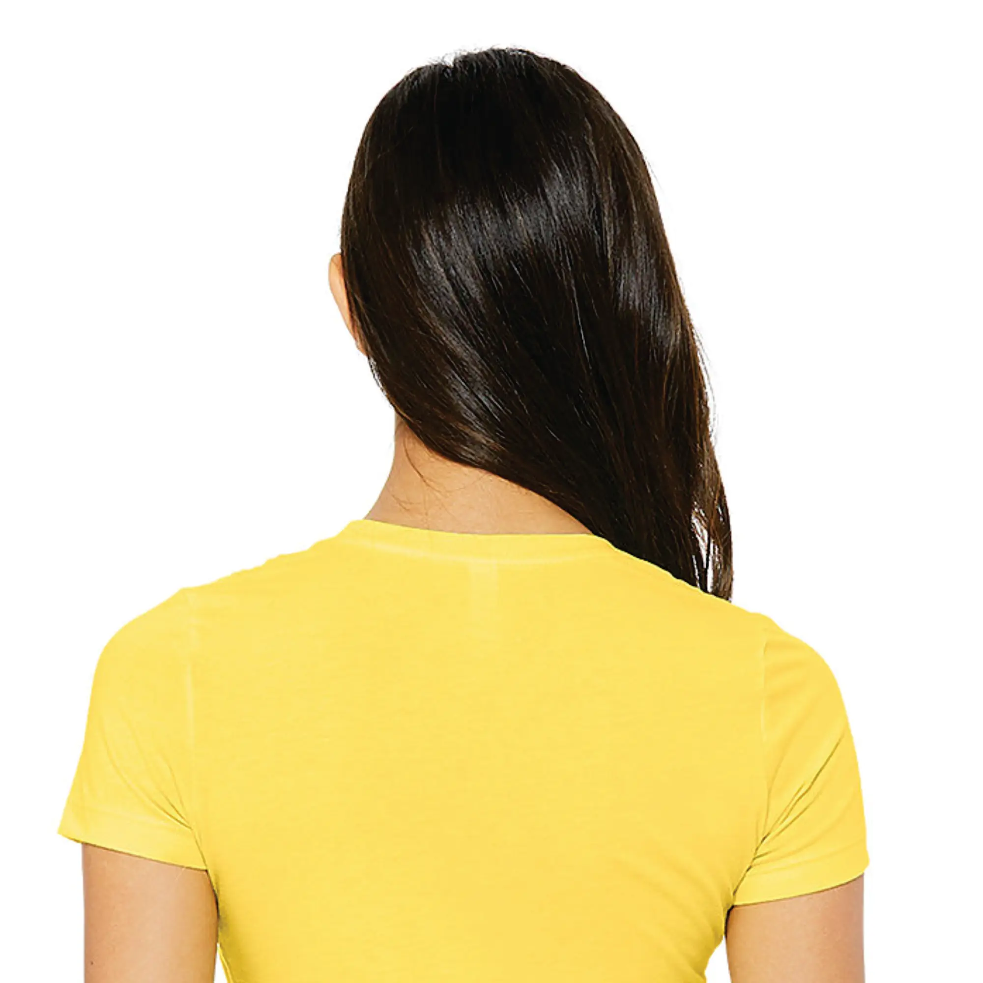 Shoulder Taping Longer Body Length 100% Airlume Combed and Ring Spun Cotton 32 Single 4.2 oz Yellow Womens Slim Fit T-Shirt