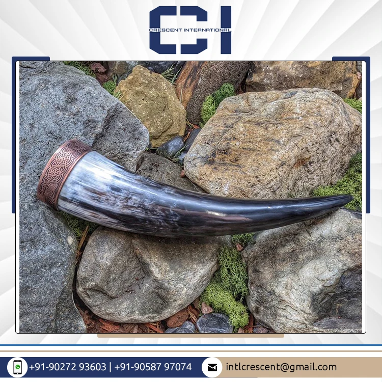 Supreme Quality Wholesale Manufacturer Supply Handcrafted Drinking Horn 100% Natural Viking Drinking Horn Beer Drinking Horn