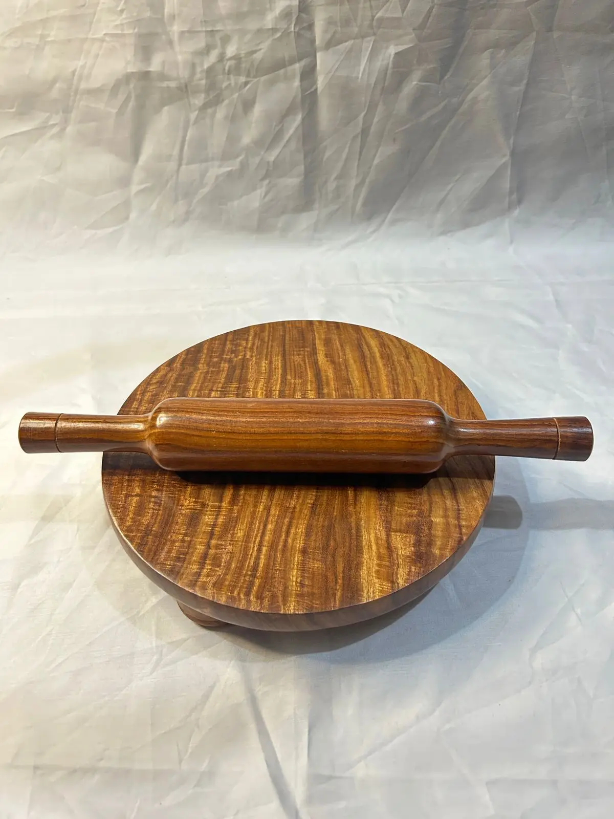 Wooden Rolling Board & Rolling Pin Wooden Belan Chakla set Roti Maker Chapati Maker set