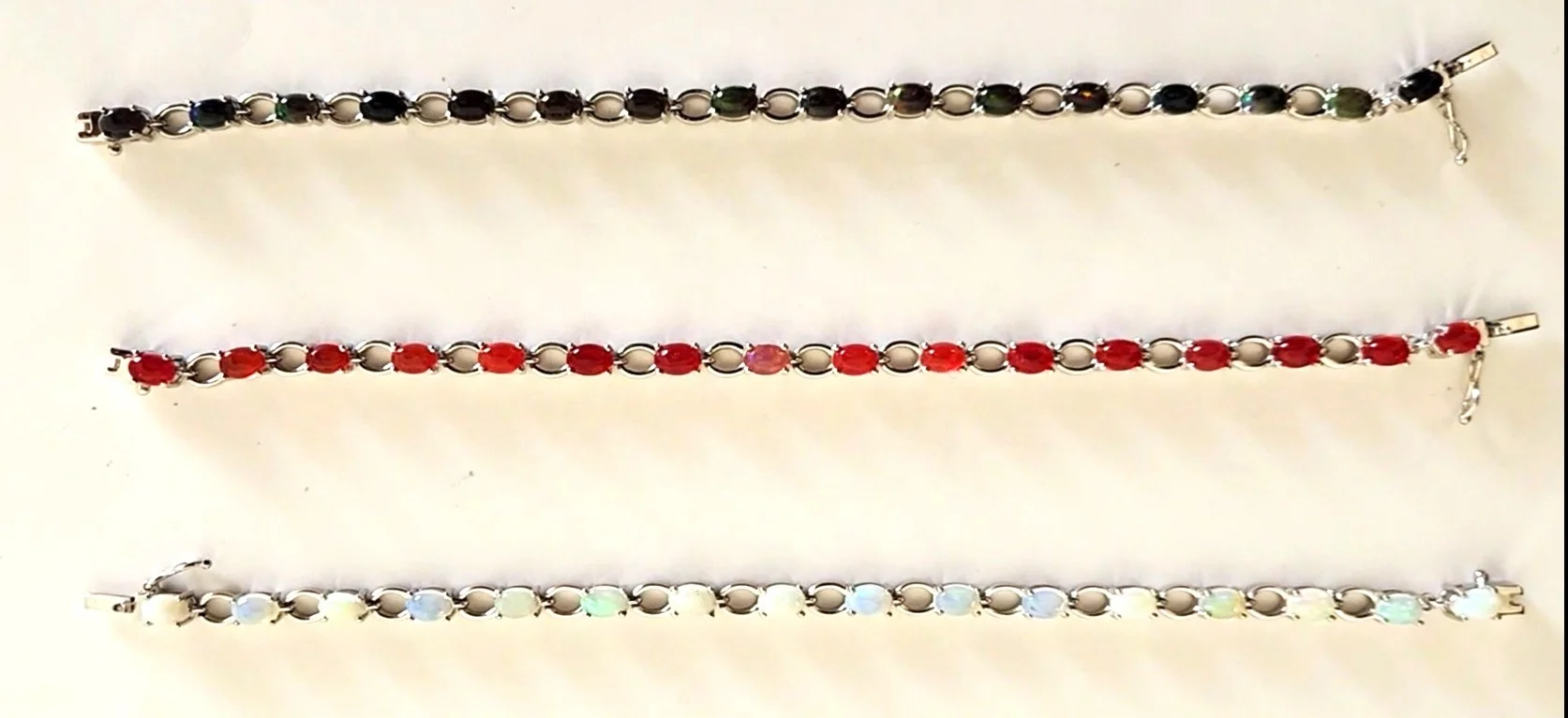 Genuine Opal Bracelets of White Natural Opal Gemstones 925 Silver Bracelets 925 Sterling Silver Female Jewelry