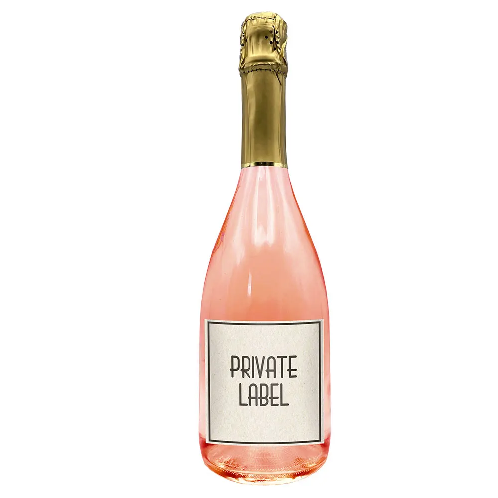 Sparkling Alcohol free Rose with personalized label for restaurant hotel corporate gadget idea for Christmas gifts merchandising