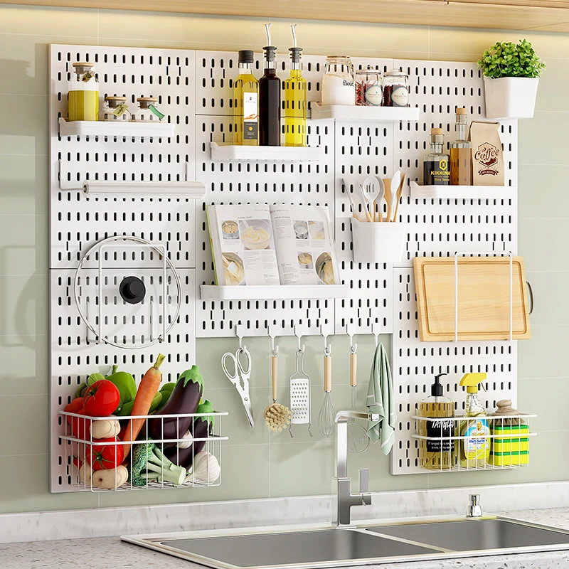 Pegboard Combination Wall Organizer Kit 2 Pieces  Hanging Wall Mount Display  Panel Kits  for Home Office Peg Board Organizer